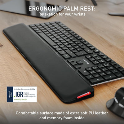 CHERRY PALMREST ERGO, ergonomische Handballenauflage, kompatibel mit jeder Tastatur, ausziehbare Füs