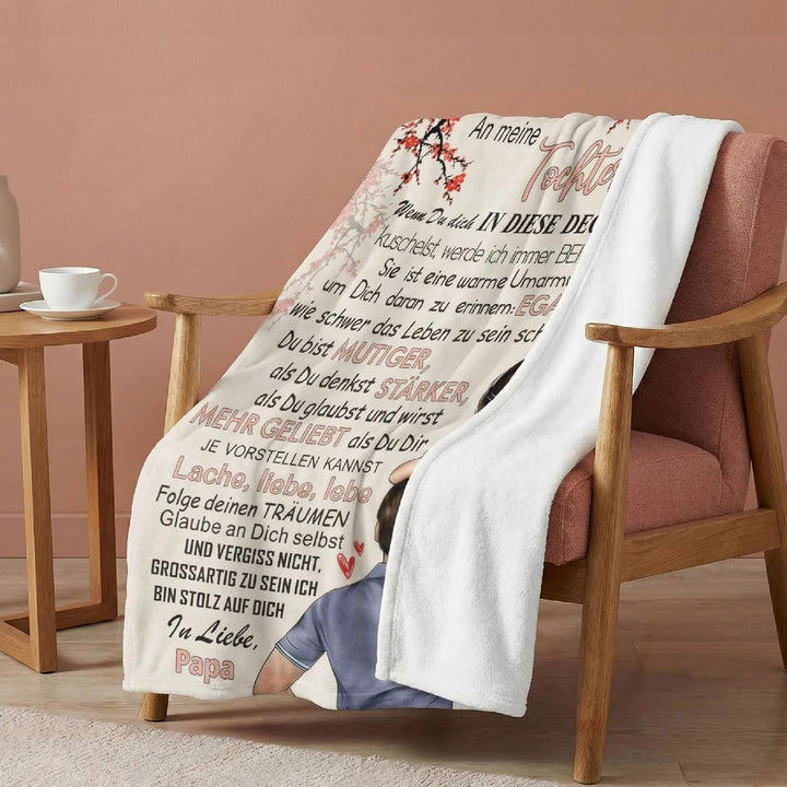 Personalisierte Kuscheldecke an Meine Tochter Von Papa, Super Weiche Decke, Decke von Vater an die T
