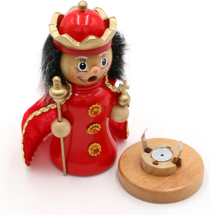 Dekohelden24 Holz Räuchermann, Räucherfigur, Rauchfigur, Räuchermännchen als Märchenfigur König mit