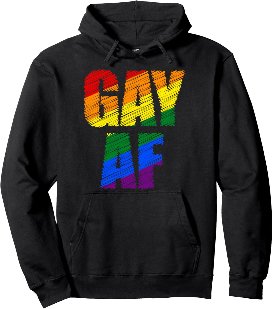 Gay AF Pride design LGBT Funny Gift Pullover Hoodie