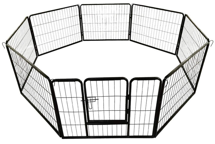 petigi Welpenauslauf XL, 8-teilig, Element-Mass: 60x80 cm, pulverbeschichteter Stahl, Welpenlaufstal