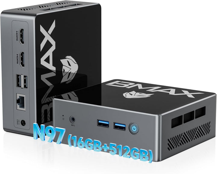 BMAX Mini PC Intel N97 (bis zu 3.6Ghz) 16GB RAM 512GB M.2 SSD Win-11 Pro B4Pro Micro Desktop Compute