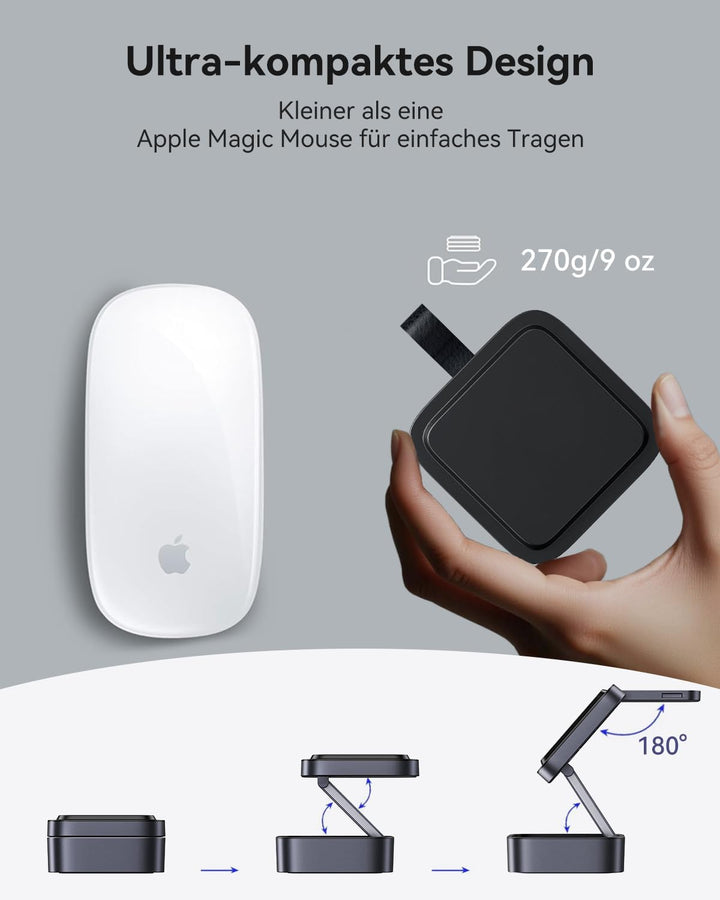 3-in-1 Ladestation für Apple, Magnetisches Faltbares Kabelloses Ladegerät mit Mag-Safe für iPhone Ai