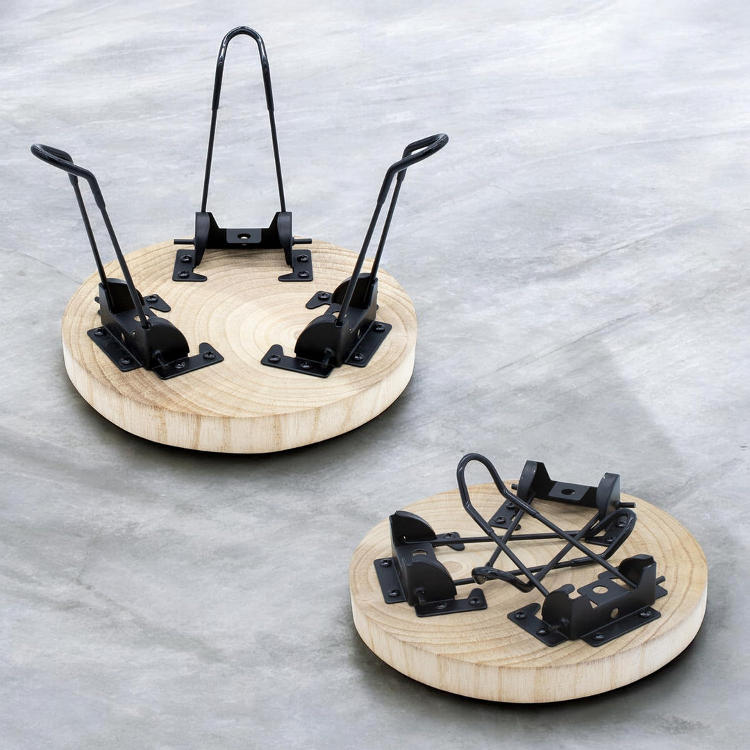 Spetebo Holz Blumentopfständer 23x18 cm - Tisch mit Baumscheibe - Blumenhocker Pflanzenständer Pflan