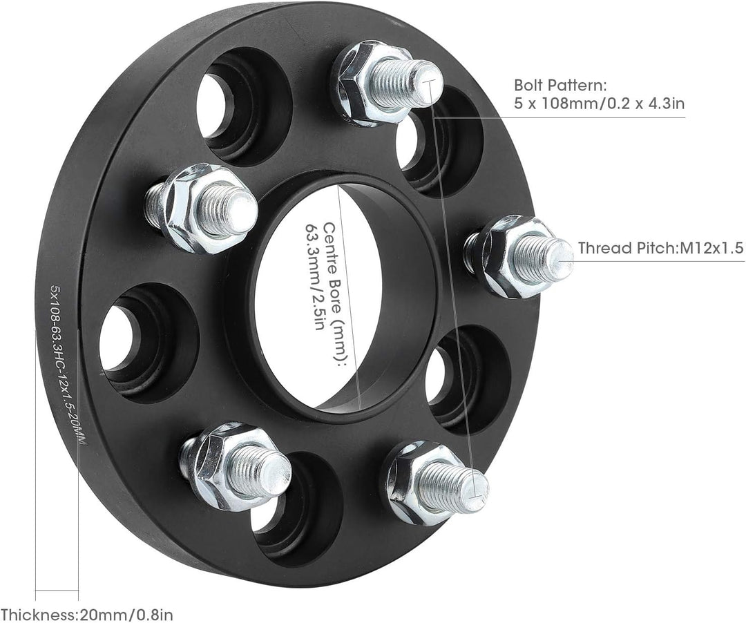 Radabstandshalter Adapter Flansch 20 mm dicke Passform für F-ORD F-OCUS S-T 225 S-T225 （2Stk/Set）