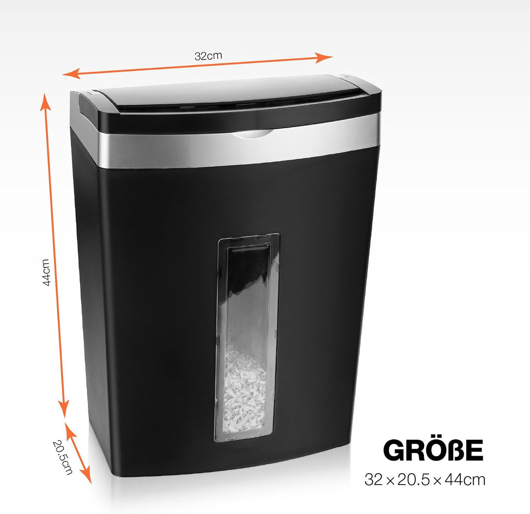 Peach PS600-10 Mikroschnitt Aktenvernichter | 90 Blatt | 20 Liter/250 DIN A4 | 3 x 10 mm Partikelgrö