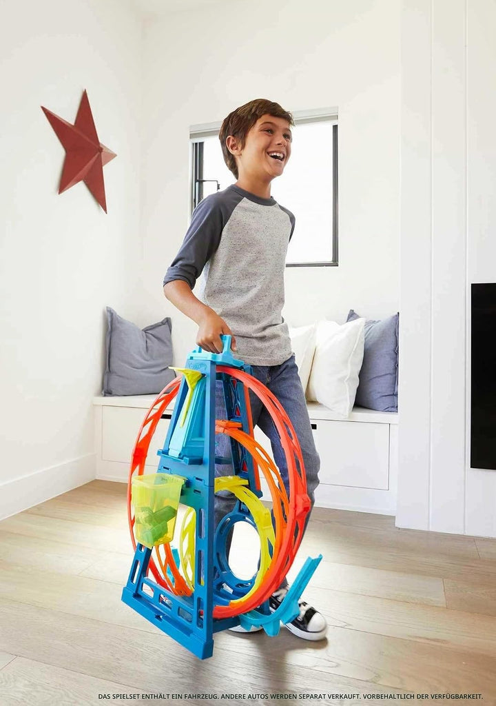 Hot Wheels GLC96 - Track Builder Unlimited Triple Loop Kit, Spielzeug Autorennbahn ab 6 Jahren