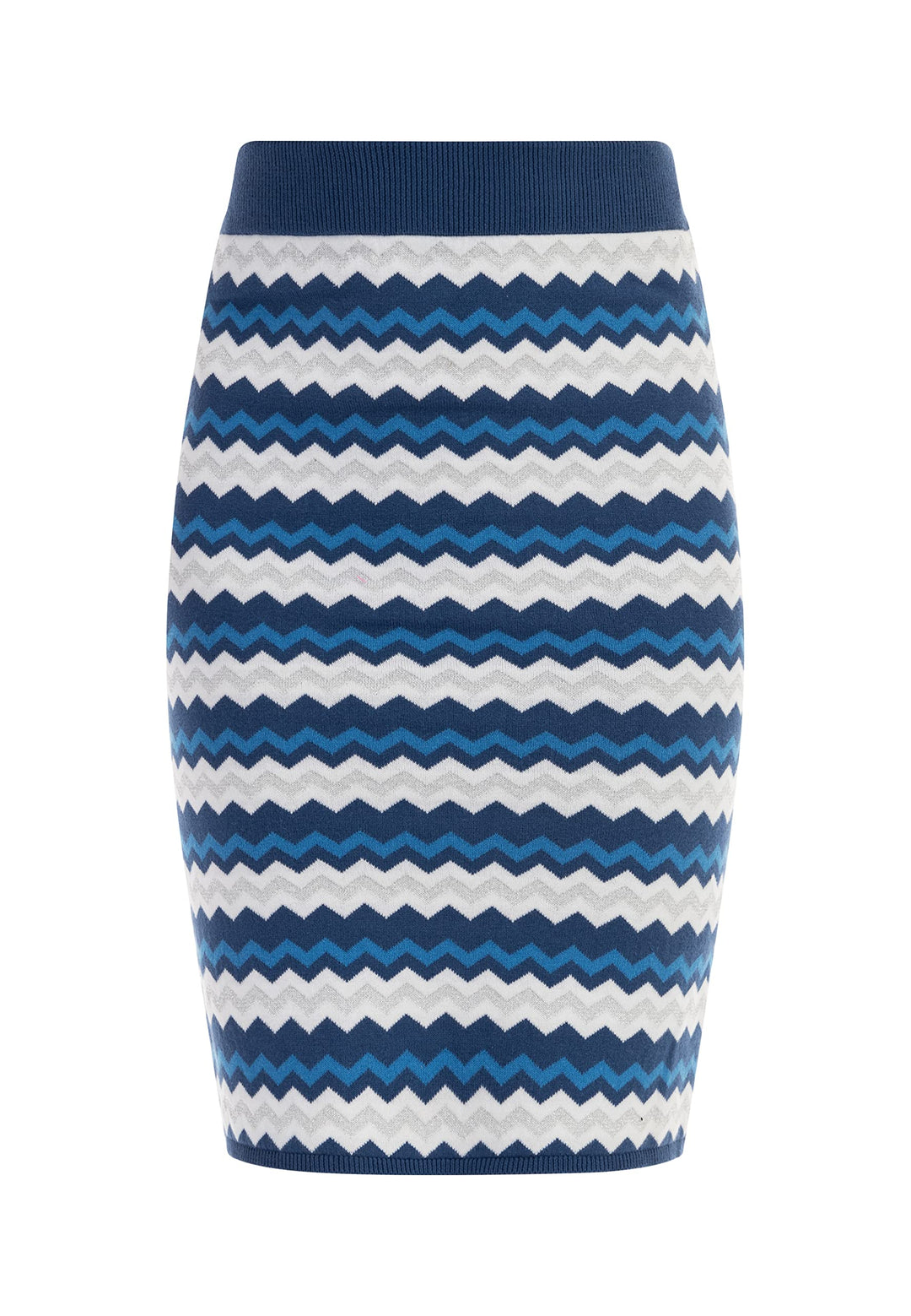 faina Damen Strick Midirock L Blau Mehrfarbig, L Blau Mehrfarbig