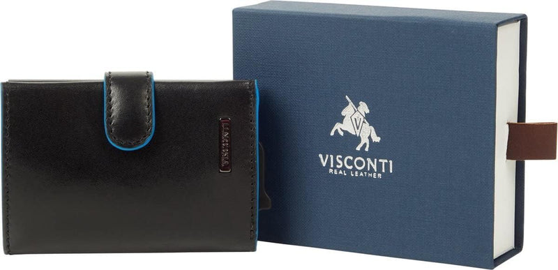 VISCONTI® Slim Wallet mit Münzfach & RFID-Schutz I Kartenetui bis 6 Karten I Kreditkartenetui klein