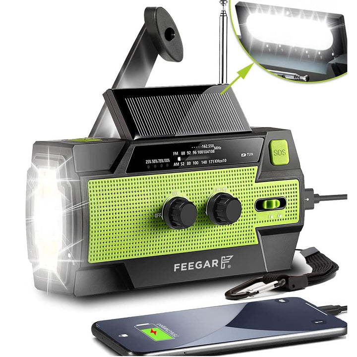 Notfall Solar Radio Feegar Oze 2 Pro Handkurbel Radio für Notsituationen, Wetterradio AM/FM tragbare
