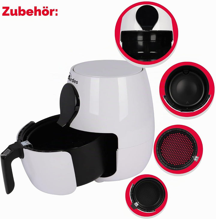 ARDES - ARAMFRY34 Heissluftfritteuse Fassungsvermögen 5 Liter Air Fryer Klein mit Touchscreen-Digita