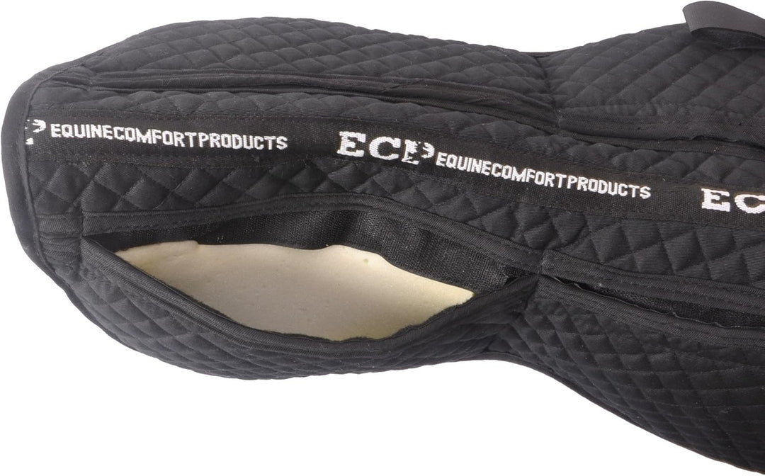 ECP Equine Comfort Products Korrektur-Schabracke mit verstellbarem Memory-Schaum Schwarz, Schwarz