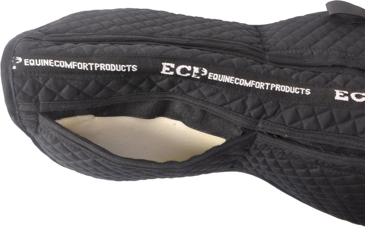 ECP Equine Comfort Products Korrektur-Schabracke mit verstellbarem Memory-Schaum Schwarz, Schwarz