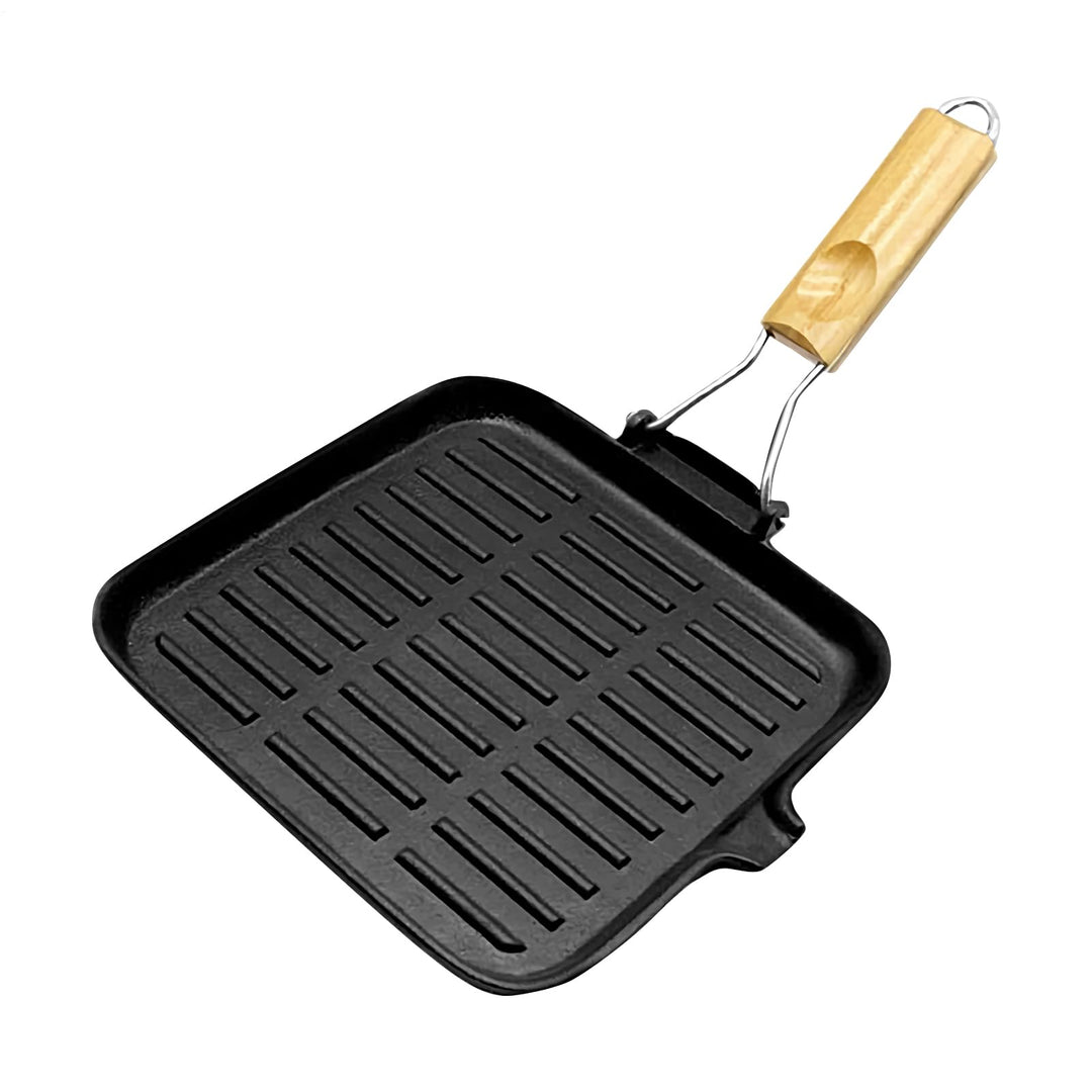 Generisch Gusseiserne Bratpfanne | Grillpfanne Und Bratpfanne,Gusseisen mit klappbarem Griff zum Koc
