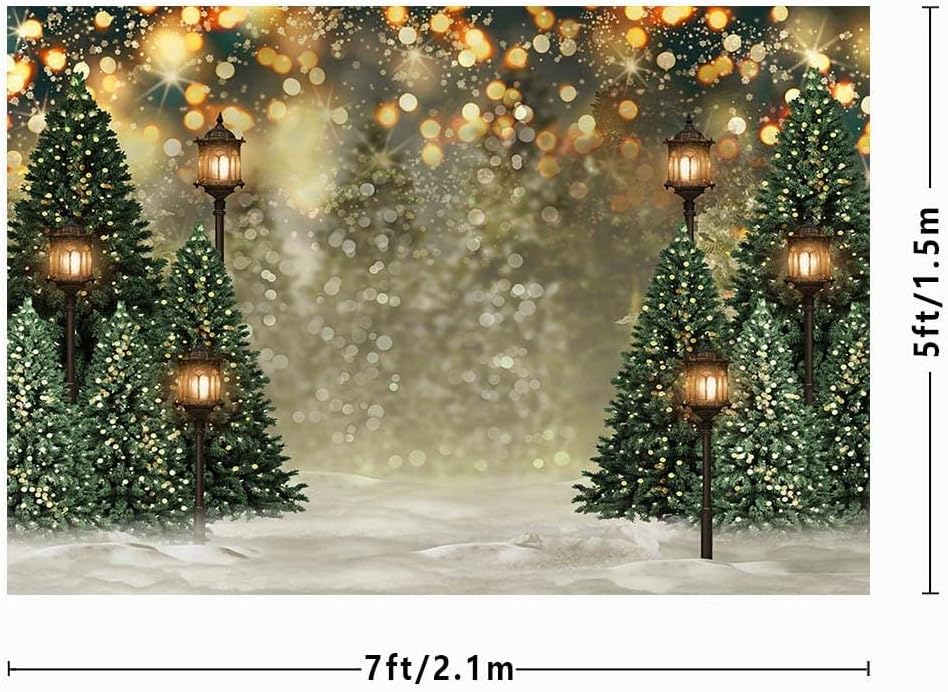 MEHOFOND 2,1 x 1,5 m Winter Weihnachtsbaum Schneeflocke Grün Neugeborenen Fotografie Hintergrund Sch