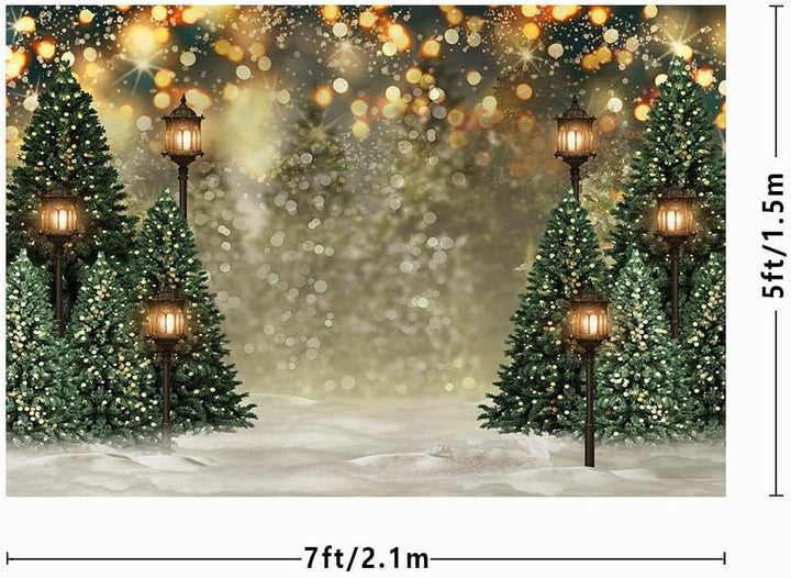 MEHOFOND 2,1 x 1,5 m Winter Weihnachtsbaum Schneeflocke Grün Neugeborenen Fotografie Hintergrund Sch