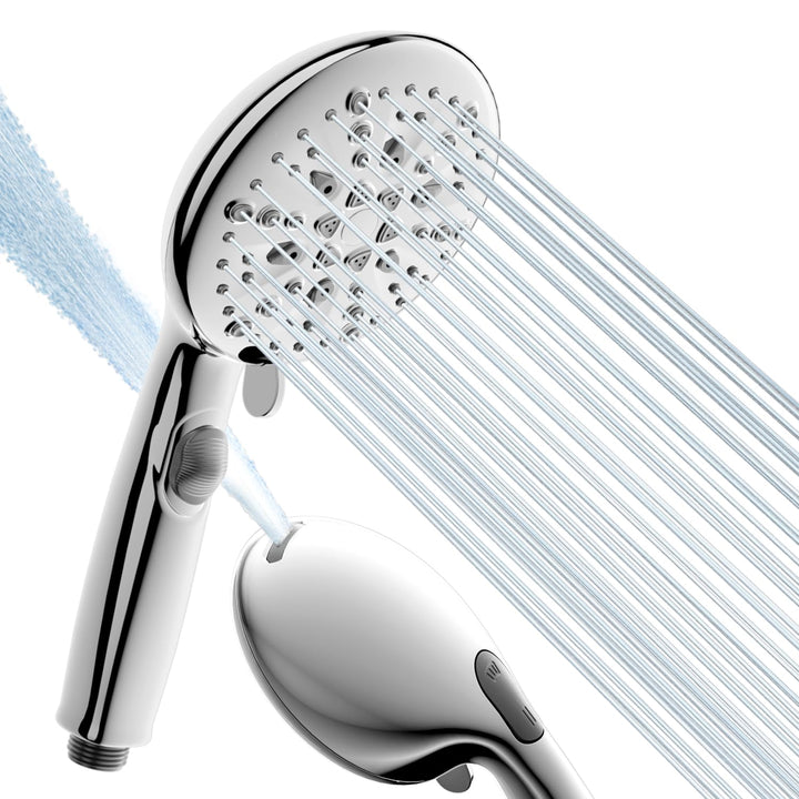 Cobbe Duschkopf Wassersparender, Druckerhöhend mit Stoppfunktion, Handbrause mit 7+2 Strahlarten, Du
