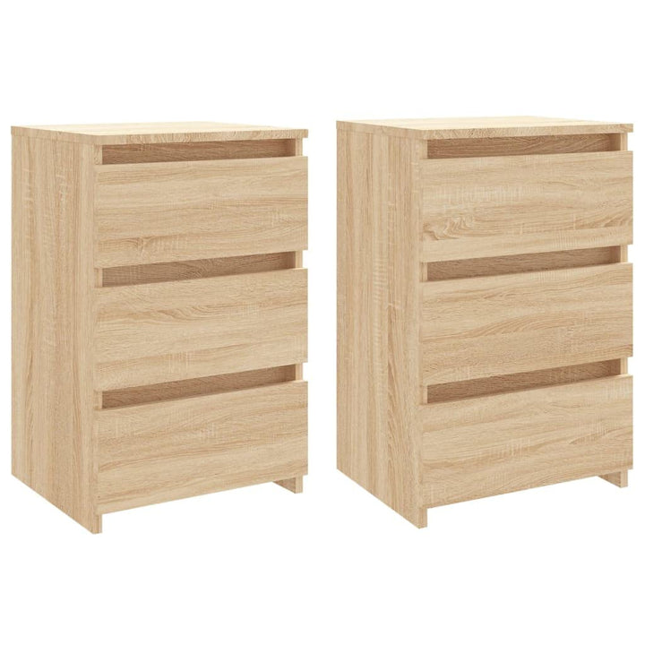 vidaXL 2X Nachttisch mit 3 Schubladen Nachtschrank Nachtkonsole Nachtkommode Schlafzimmer Schrank Ko