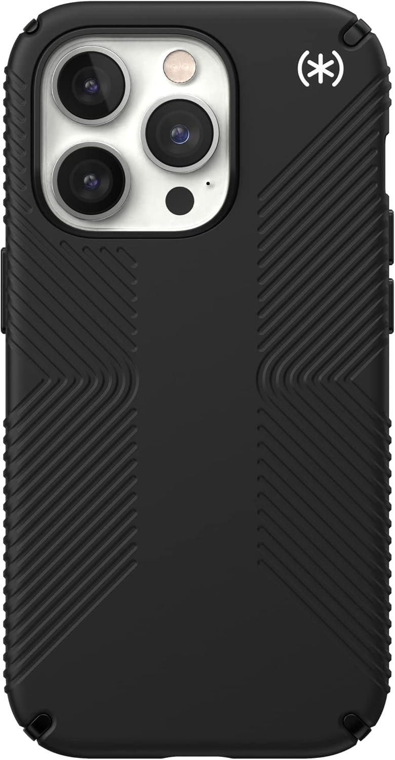 Speck Presidio2 Grip - rutschfeste iPhone 14 Pro Hülle (Schwarz/Schwarz/Weiss) Schwarz / Schwarz / W