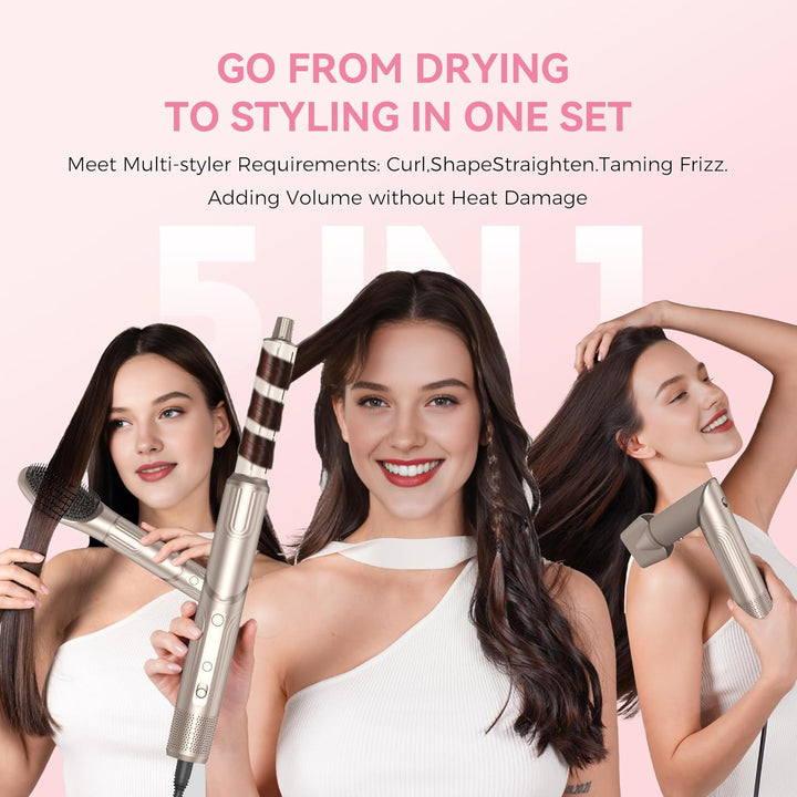 Atopskins 5 in 1 Air Styler set,Professioneller Haarstyler Set, 110000 U/Min Hairstyler, Rundbürsten