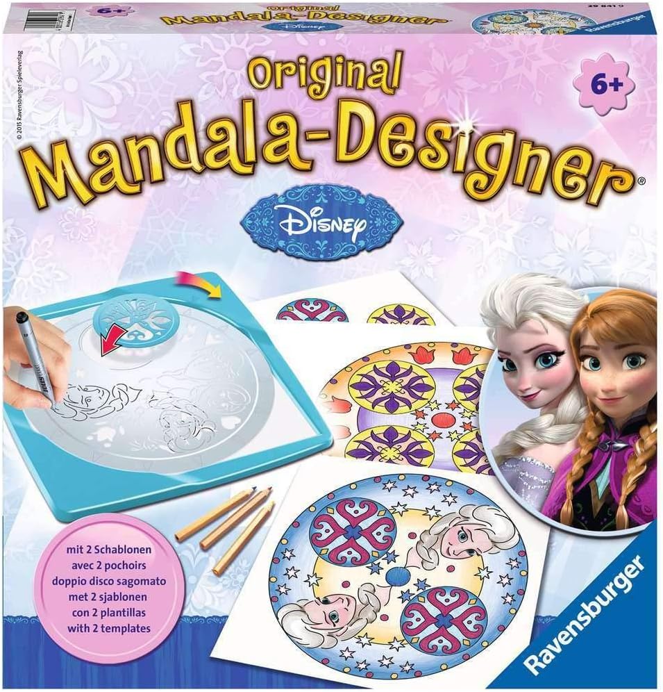 Ravensburger Mandala Designer Frozen 29841, Zeichnen Lernen mit Anna, ELSA und ihren Freunden für Ki