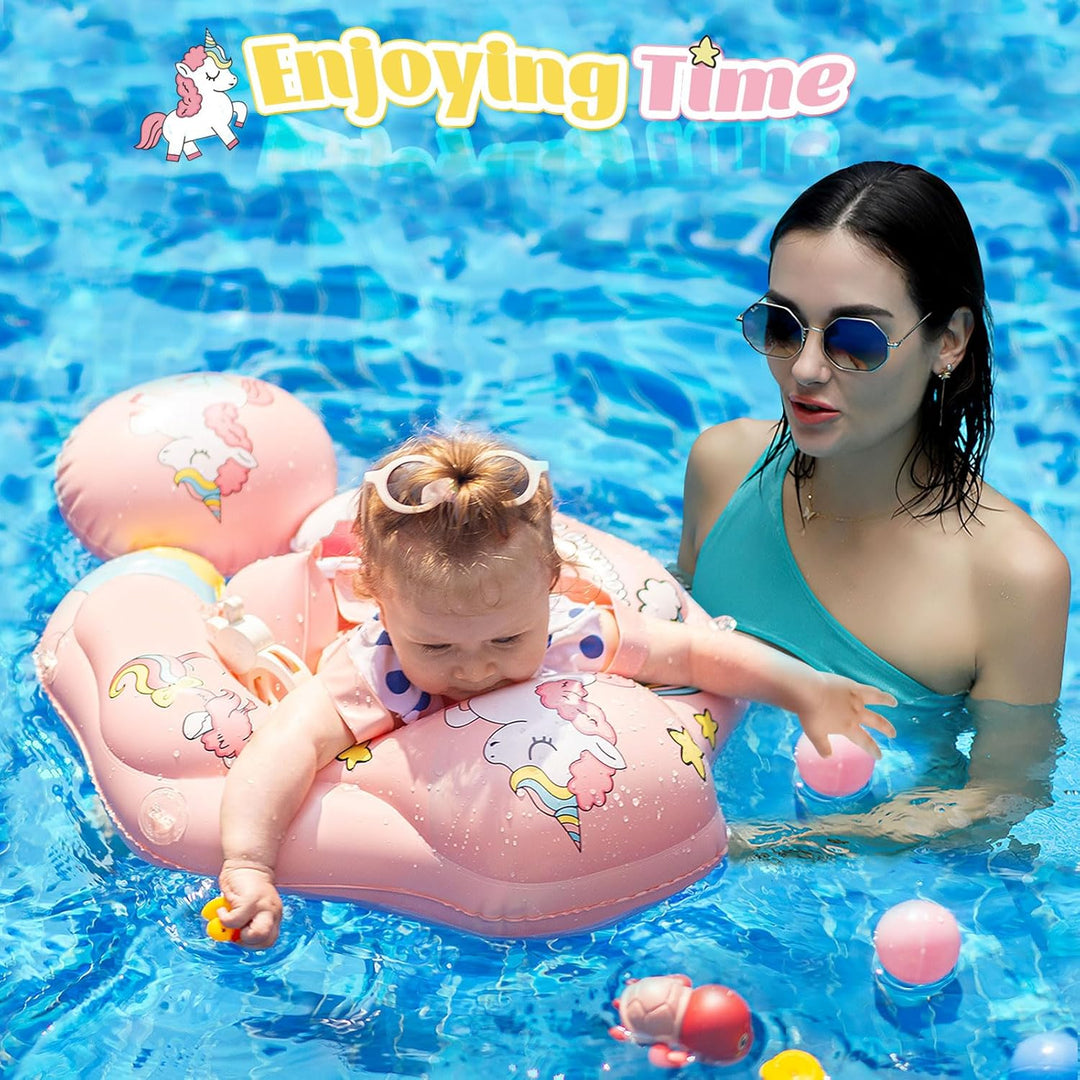Schwimmring Baby mit UPF50+ Sonnendach,Rainllon Schwimmhilfe Baby mit Verstellbare Sicherheitssitz,A