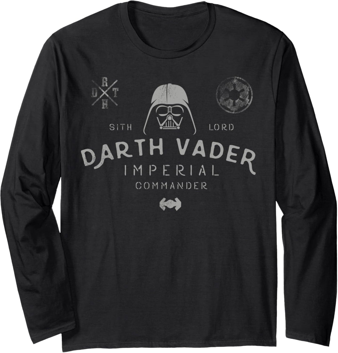 Star Wars Darth Vader Imperial Commander Empire Logo Langarmshirt