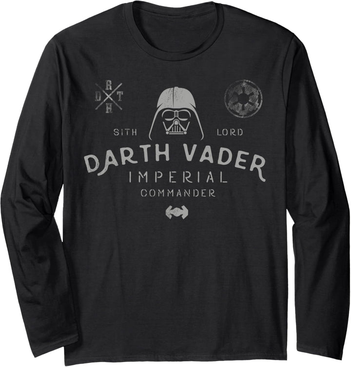 Star Wars Darth Vader Imperial Commander Empire Logo Langarmshirt