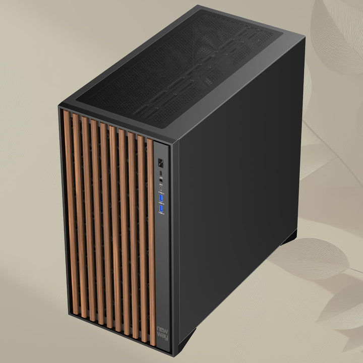 NEWWAY - 2024 Neu - NW1 PC-Gehäuse aus Holz - Mittlere Tower kompatibel mit ATX/Micro-ATX/ITX - Typ