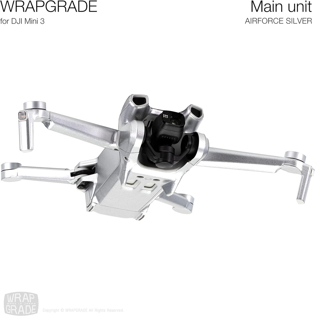 WRAPGRADE Skin Kompatibel mit DJI Mini 3 (Airforce Silver), Airforce Silver