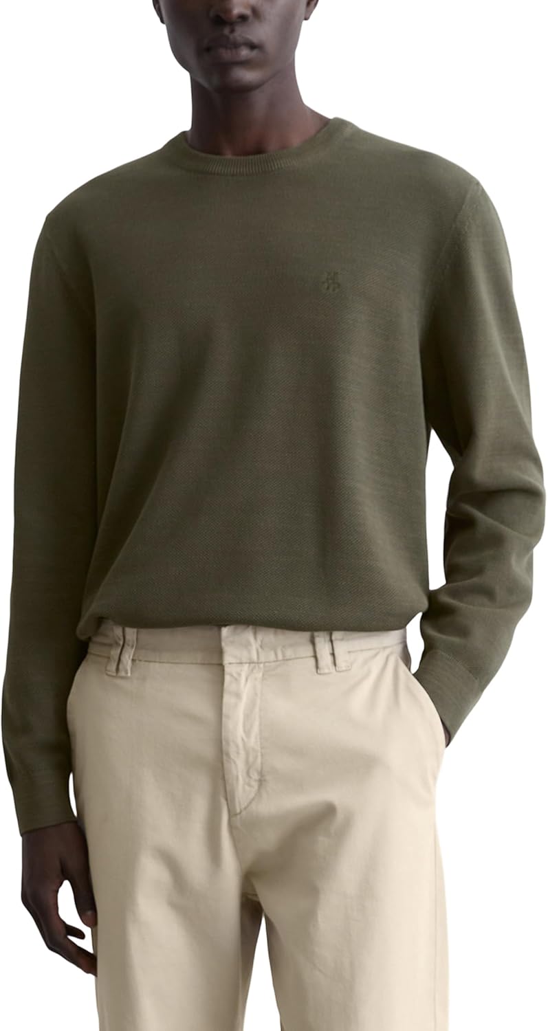 Marc O'Polo Herren Pullover aus Bio-Baumwolle mit Rundhalsausschnitt M Neverland Iron, M Neverland I