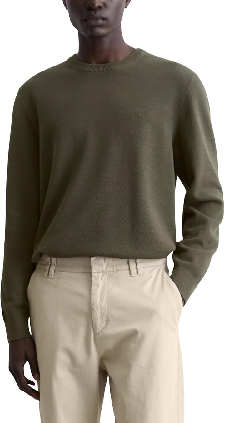 Marc O'Polo Herren Pullover aus Bio-Baumwolle mit Rundhalsausschnitt M Neverland Iron, M Neverland I