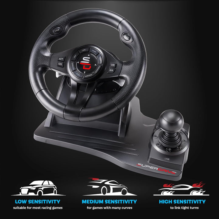 Subsonic Superdrive - GS550 Racing-Lenkrad mit Pedalen, Schaltwippen, Schalthebel und Vibration für