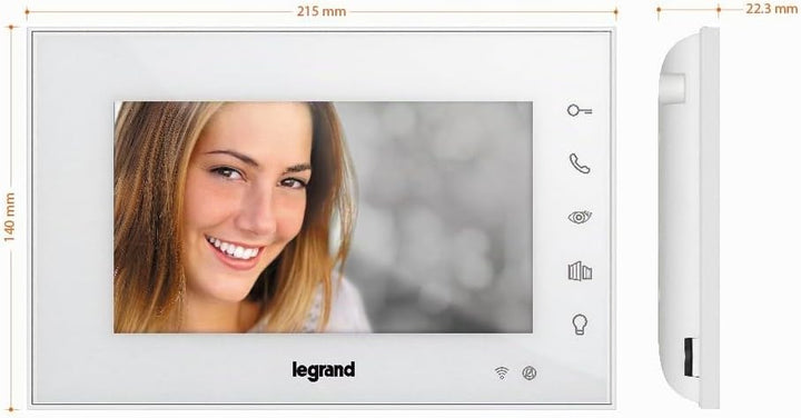 LEGRAND, Wi-Fi Video-Türsprechanlagen-Set, 2-Draht-Anschl., 7"-Hochglanz-Farbmonitor &amp; Weitwinkelkam