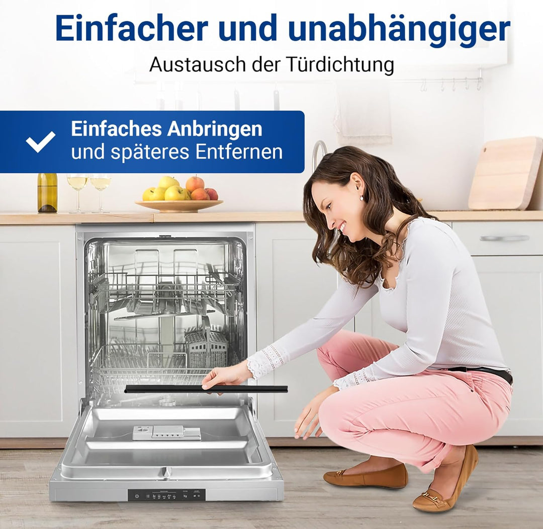 VIOKS Türdichtung Geschirrspüler 1,87 m Ersatz für Bosch Siеmens 00263096 263096 - Gummidichtung 3-s