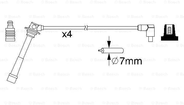 Bosch 0986357198 - Zündleitung - 4er Set