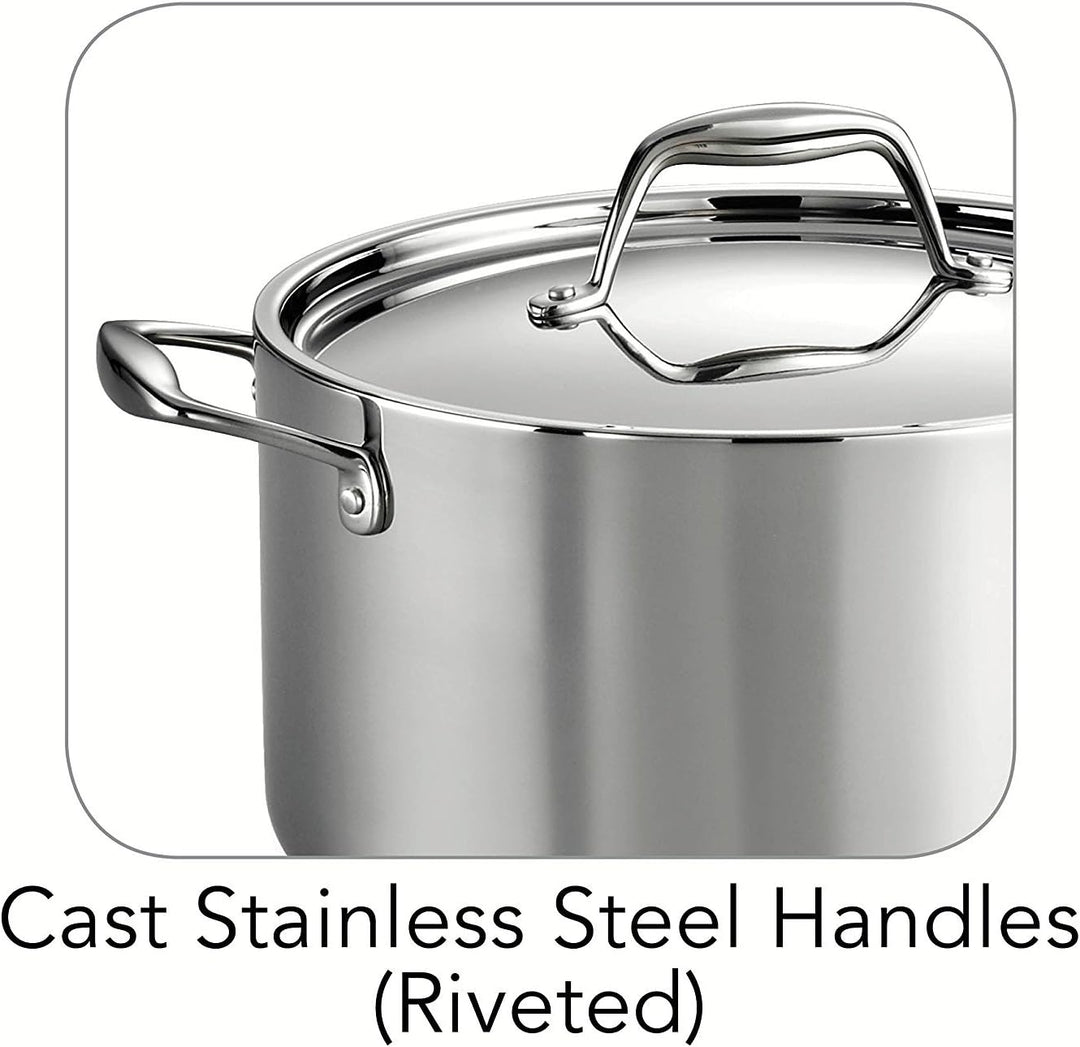 Tramontina 80116/040DS Gourmet 18/10 Stainless Steel Induction-Ready Tri-Ply Clad Covered Sauce Pot,