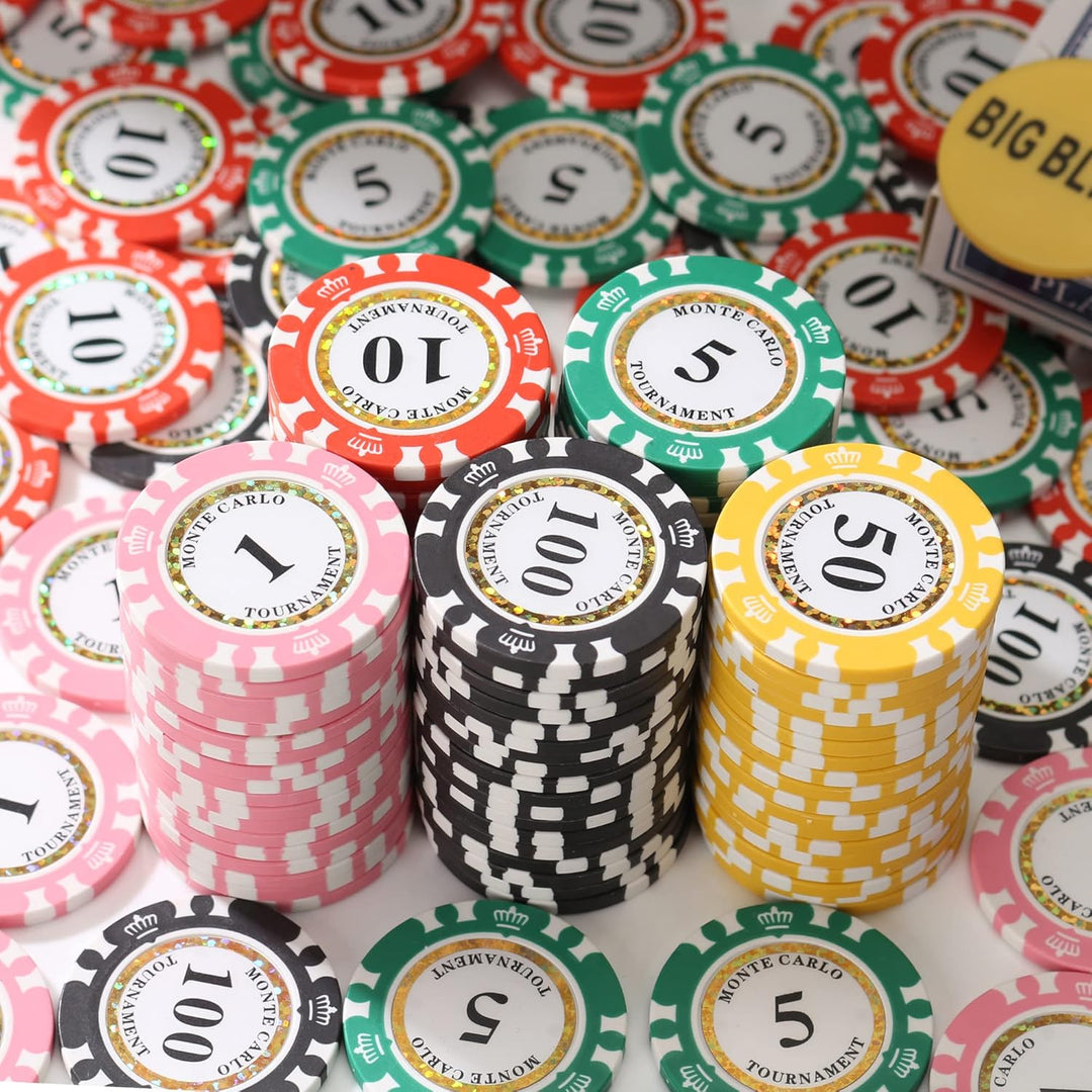 LUOBAO 14 Gramm Clay Premium Poker nummerierte Chips für Texas Holdem, Blackjack 200 Stück, 14 g Ton