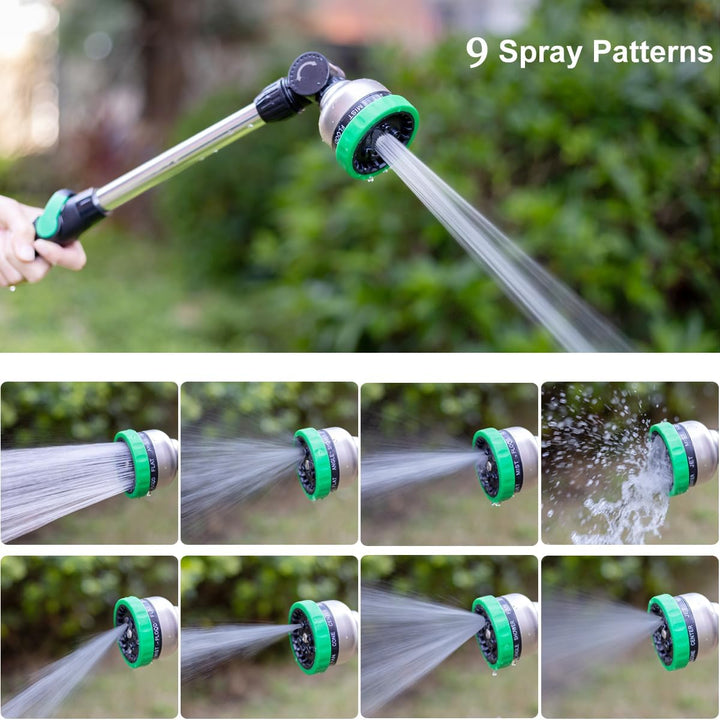 FANHAO Garten Giessstab Metall, 45cm Lang Gartenbrause mit Daumensteuerung, 180° schwenkbaren Kopf S