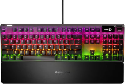 SteelSeries Apex 7 - Mechanische Gaming-Tastatur – OLED Smart Display – Rot Schalter – Nordisch (QWE