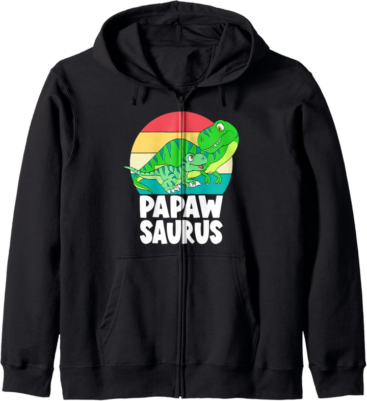 Papawsaurus T-Rex Papaw Dad Dinosaur Sunset Family Matching Kapuzenjacke