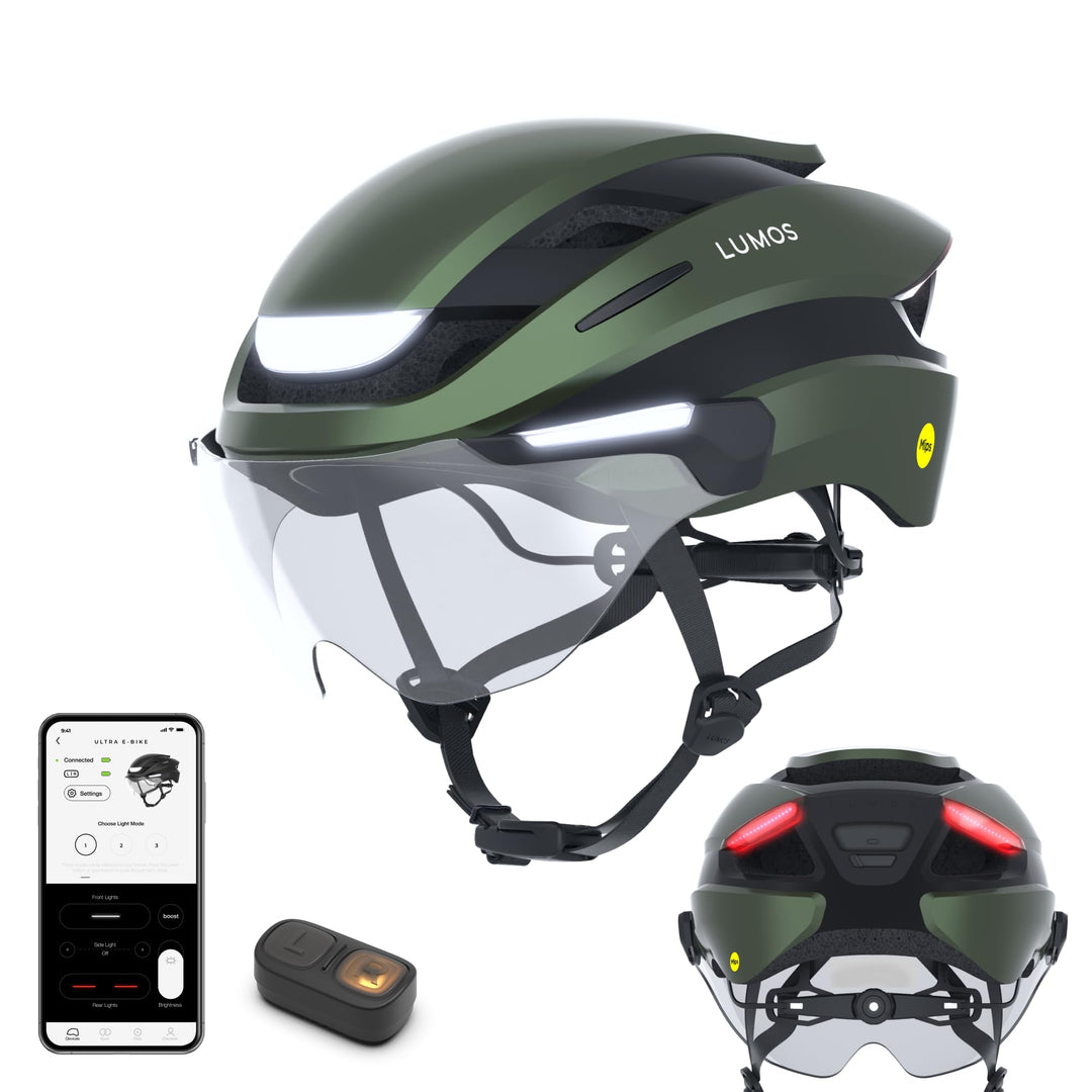 Lumos Ultra E-Bike Smart-Helm | NTA 8776 Zertifiziert | LED-Front- & Rücklichter | Einziehbares Visi