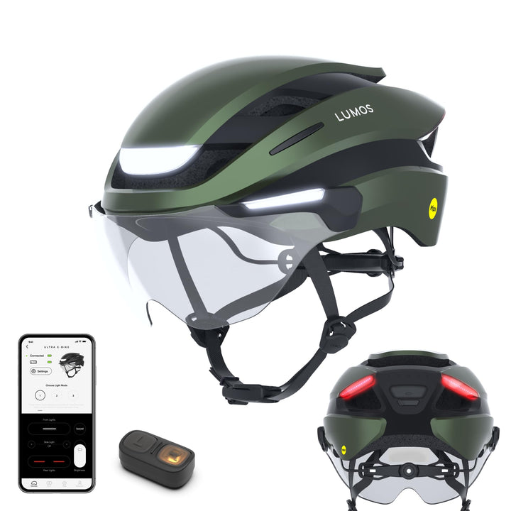 Lumos Ultra E-Bike Smart-Helm | NTA 8776 Zertifiziert | LED-Front- & Rücklichter | Einziehbares Visi