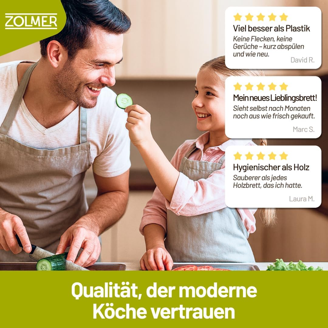 Edelstahl Schneidebrett 34×23 cm – Leicht &amp; antibakteriell, Metall Schneidebrett mit Anti-Scratch-Mu