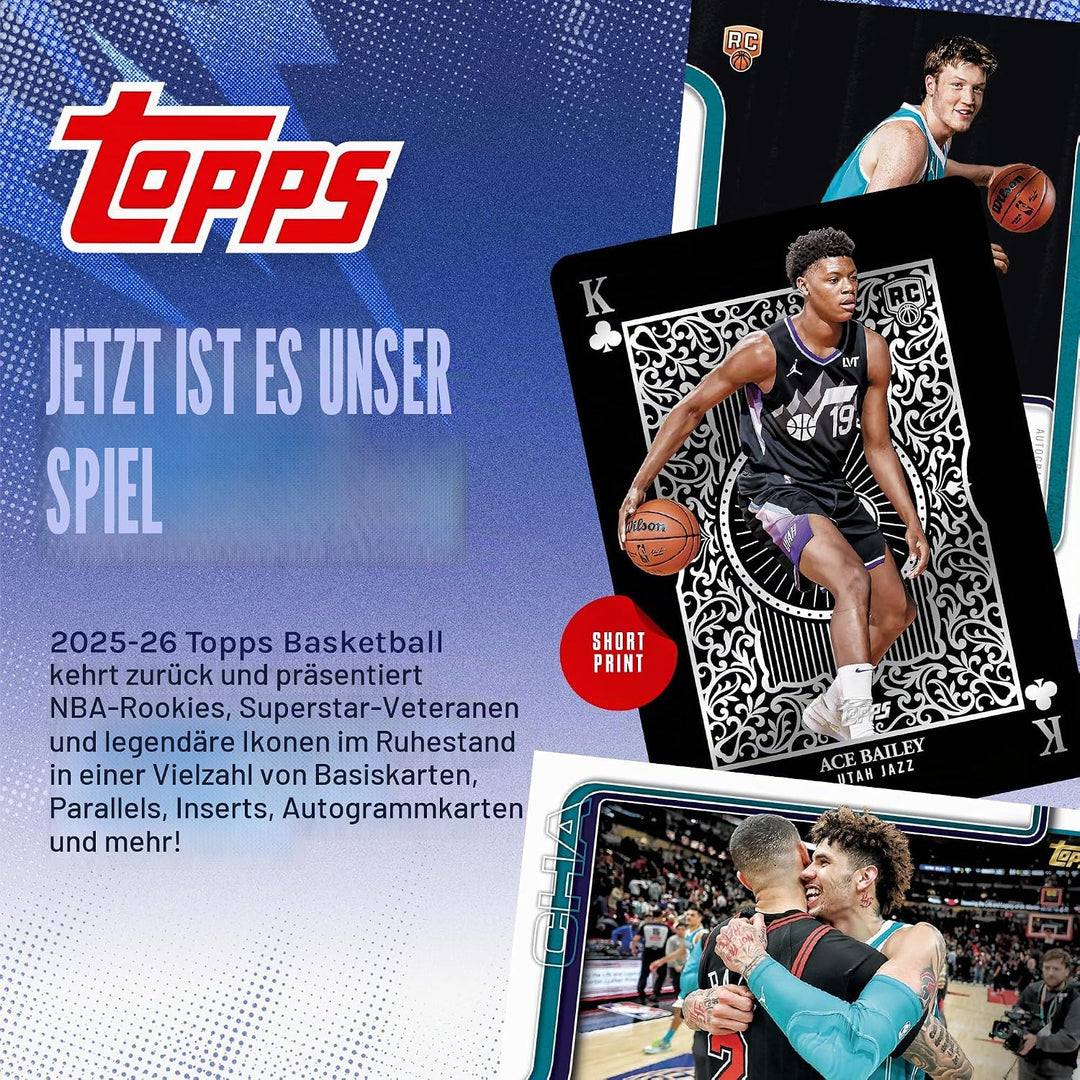 2025-26 Topps Basketball – Vorteilsbox (12 Karten pro Packung, 7 Packungen pro Box)