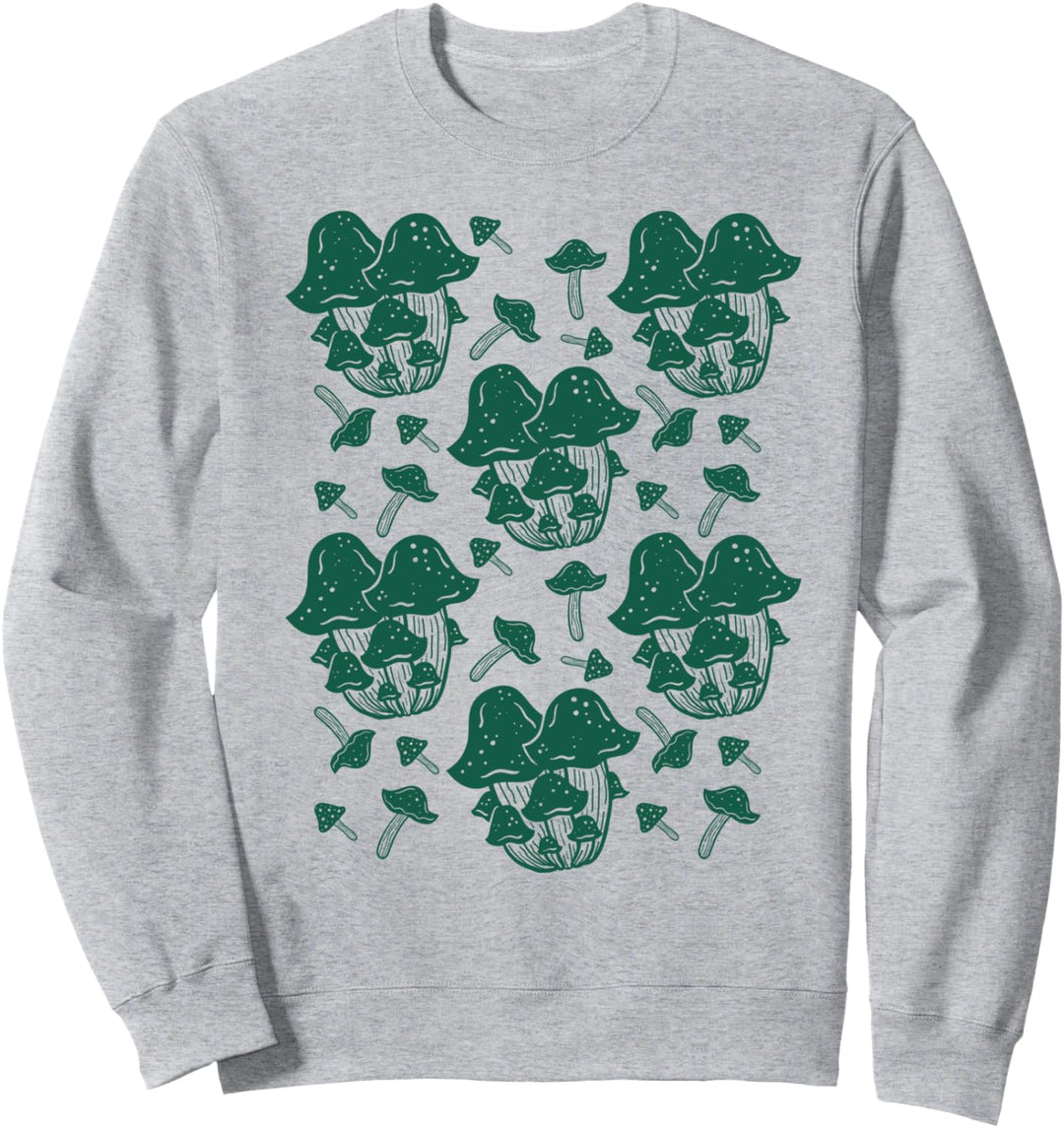 Grüner Pilzkern, Vintage-Stil, niedlicher Pilz Sweatshirt