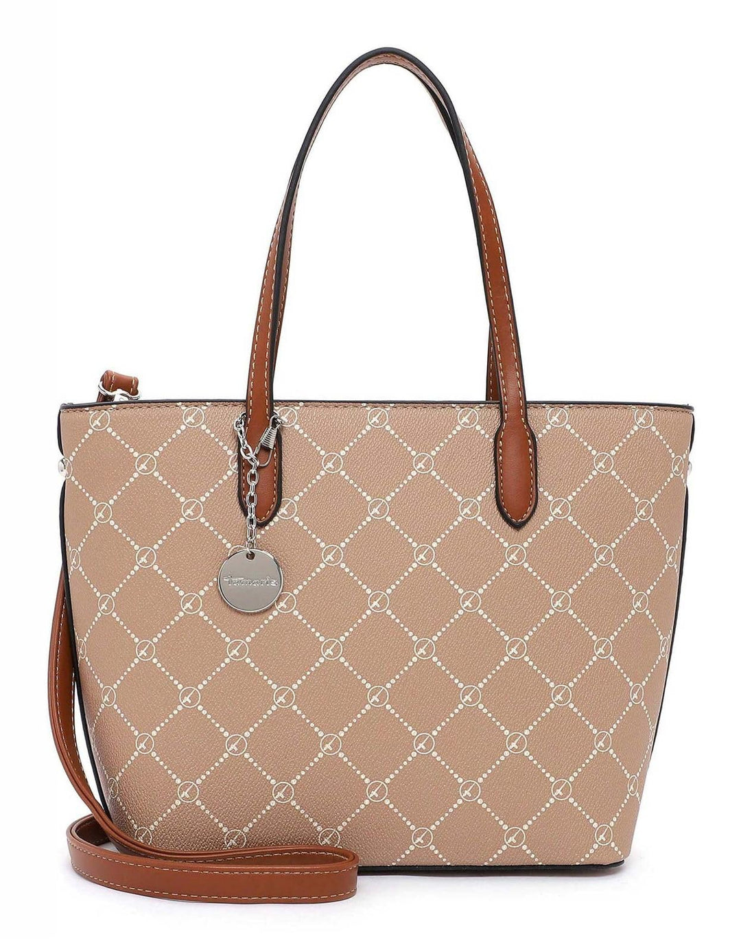 Tamaris Shopper Anastasia 30106 Damen Handtaschen Karo Einheitsgrösse Sand/Cognac 427, Einheitsgröss