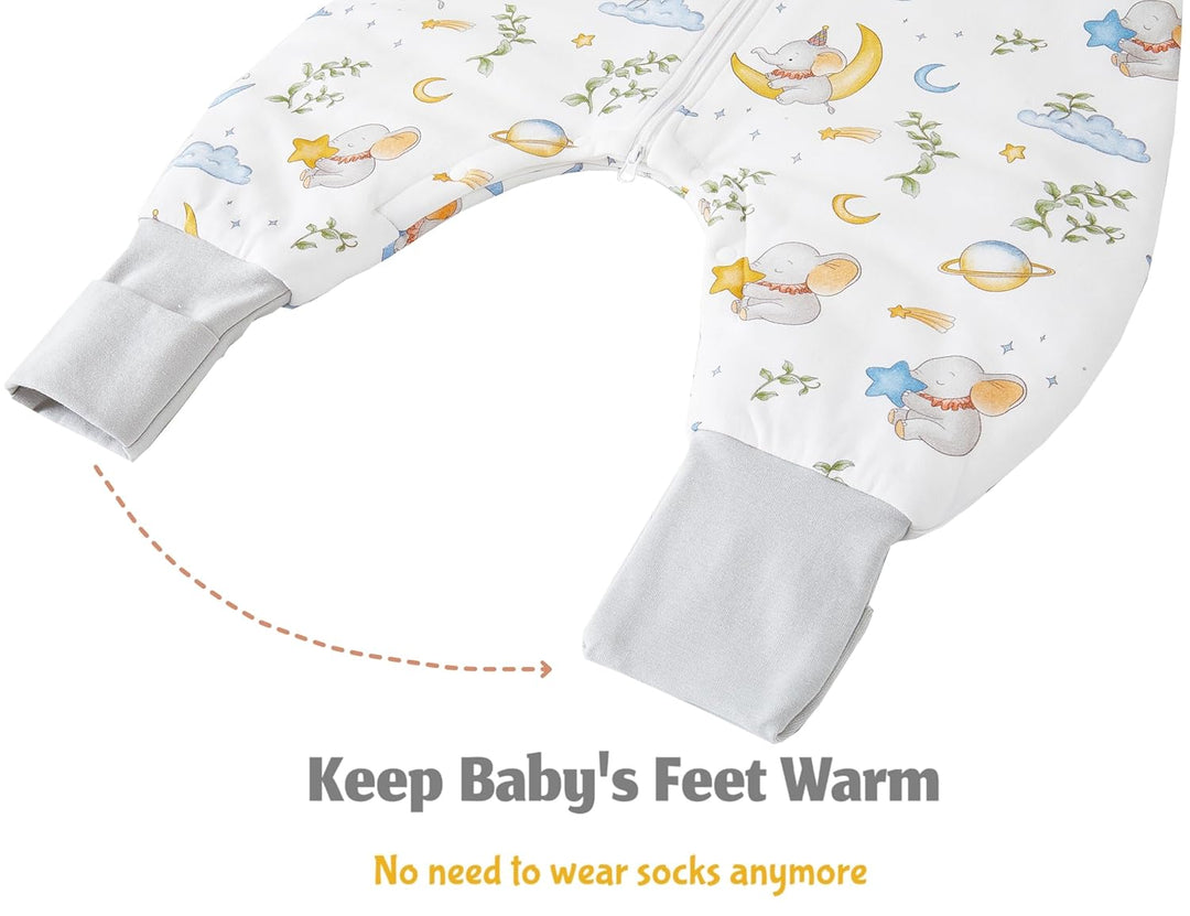 Chilsuessy Baby Winterschlafsack Schlafsack mit Füssen Warm Kinder Ganzjahres Winter Schlafsack Schl