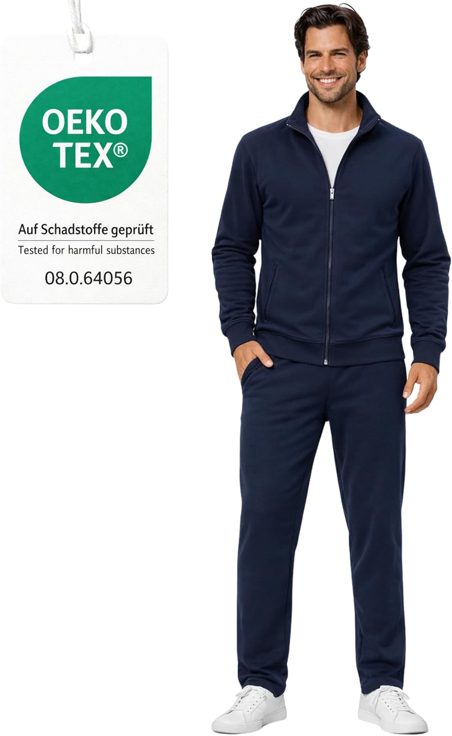 Morgenstern Herren Hausanzug - Trainingsanzug - Sportanzug - Baumwolle - Komplett M Blau, M Blau