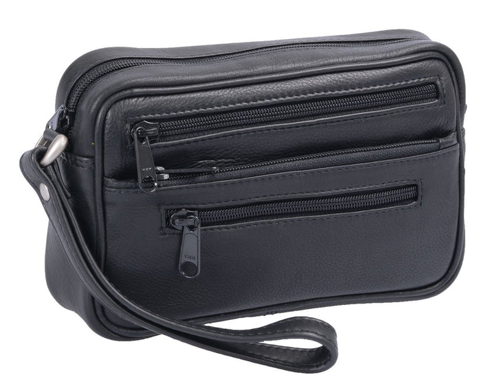 UMTI Leder Handgelenktasche für Männer aus Rindleder (126B) Herrentasche echtes Leder Tasche Bag Neu